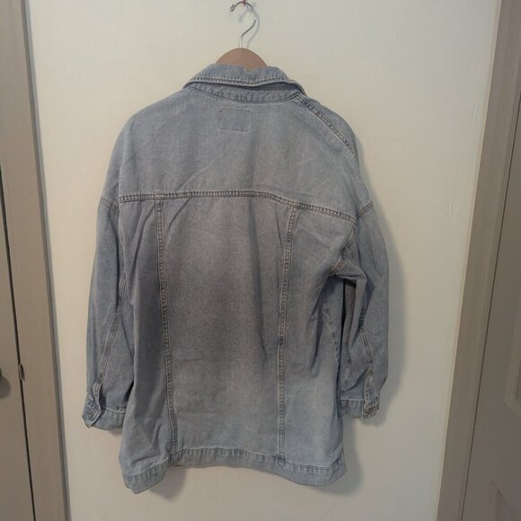 Vintage GUESS Denim Jacket Longline Barn Coat Chore Coat Y2K 90's Preppy - Picture 5 of 7